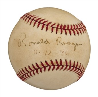 Ronald Reagan Single Signed Baseball (PSA/DNA LOA)